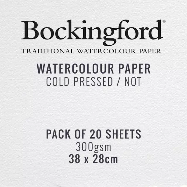 Bockingford Froid Pressées Papier Aquarelle 300gsm 38 x 28cm Pack De 20 Pages