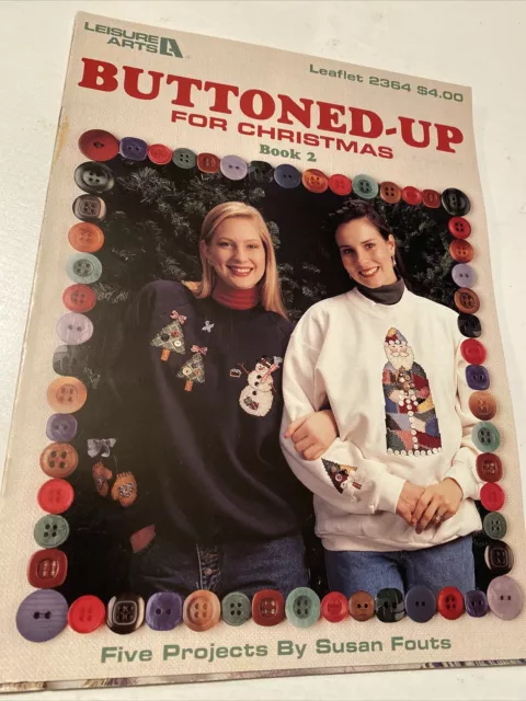 Leisure Arts Buttoned Up For Christmas Book 2 Cross Stitch Leaflet 2364