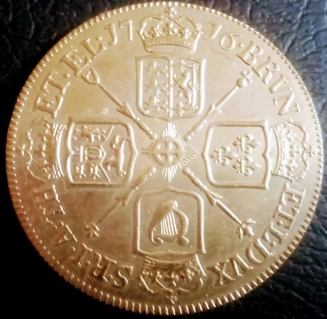 Retro George I 1716 Five Guineas. Souvenir Gap Filler. Same size as original. Retro George I 1716 Five Guineas. Souvenir Gap Filler. Same size as original.