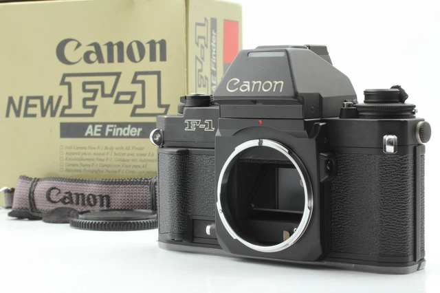 NEAR MINT IN BOX Canon NEW F-1 AE Finder 35mm SLR Film Camera + Strap From JAPAN