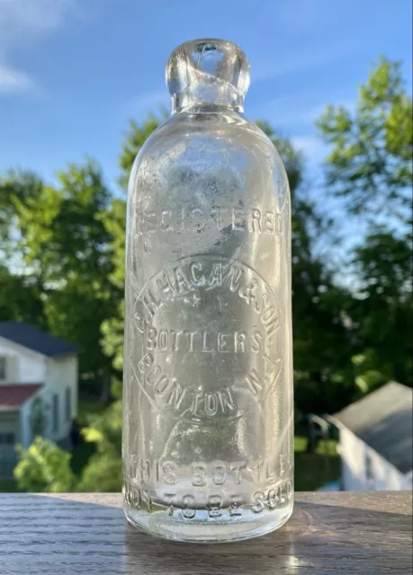 C H Hagan & Son Bottlers Boonton NJ Hutchinson Hutch soda bottle 1880s slug nice