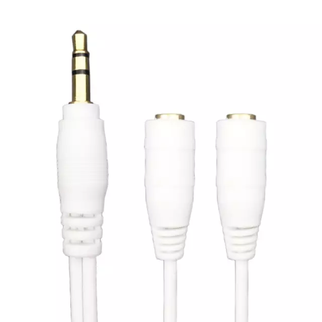 Headphone Splitter AUX Cable Earphone 2 Male Adapter 3.5mm Stereo Y Female Jack 2