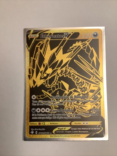 Carte Pokémon ETHERNATOS-VMAX Secrète Rare Gold Infinimax - SV122 - PV340 - Version française