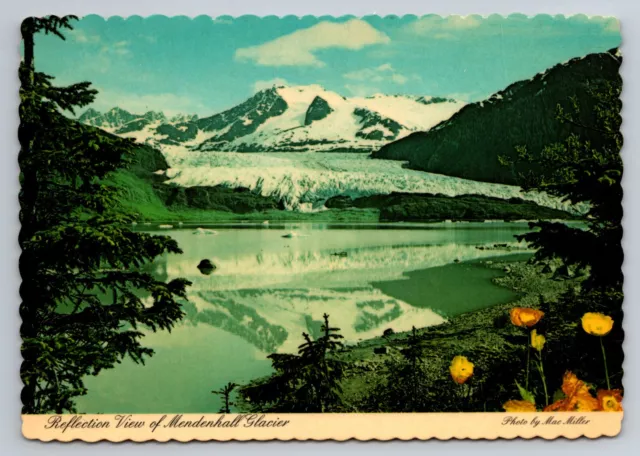 Reflection View Of Mendenhall Glacier Alaska Vintage Unposted Postcard