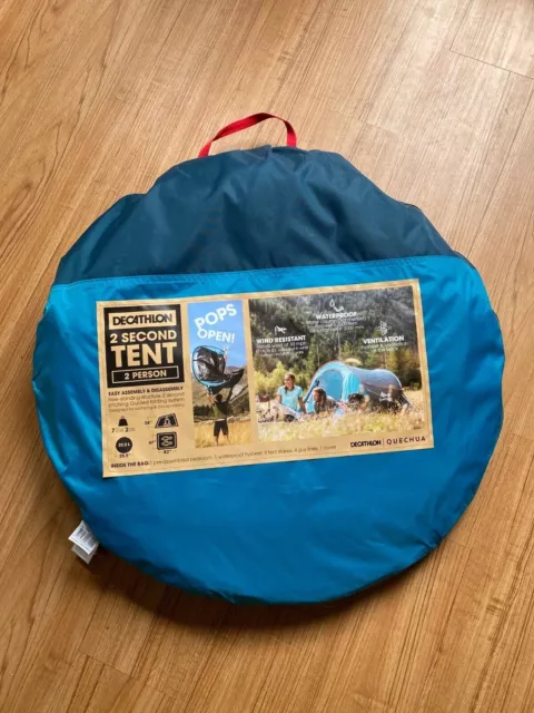 Decathlon Quechua 2 Second Pop Up Camping Tent For 3 People Waterproof! NEW SALE