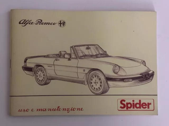 Libretto uso e manutenzione Alfa Romeo Spider