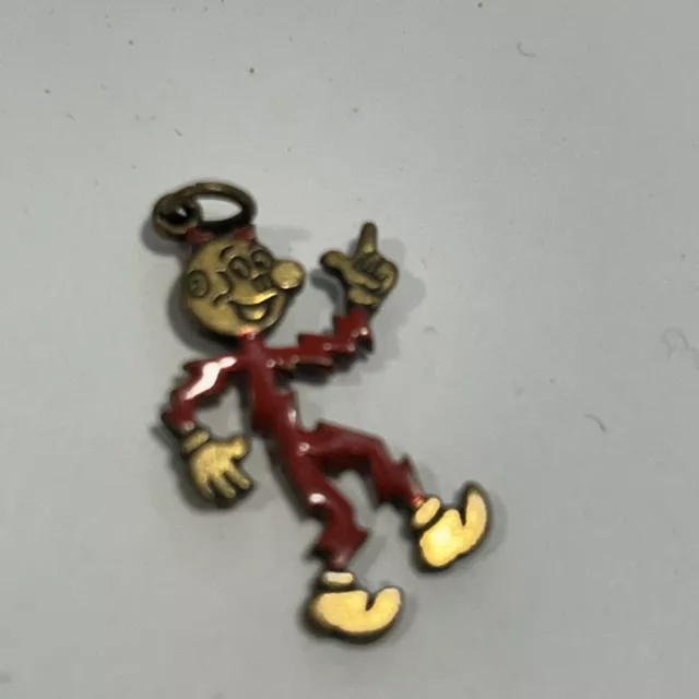 Vintage Reddy Kilowatt Pendant Charm Enamel on Metal PPL Electricity Mascot