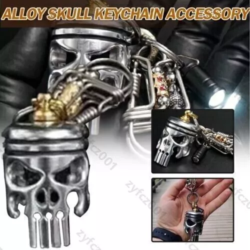 Latest Model Piston Art Keychain Mini Key Ring Engine Piston Skull Gift 2022 New