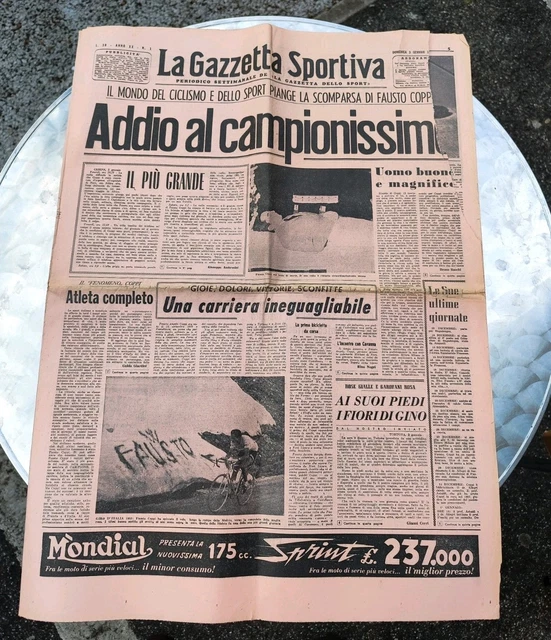 Magazine Lo Sport Illustrato 1960 – Juventus Vainqueur Coppa Italia – Mauri, Ghiglione