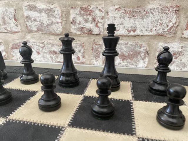 3" Staunton Ebonised Chess Pieces