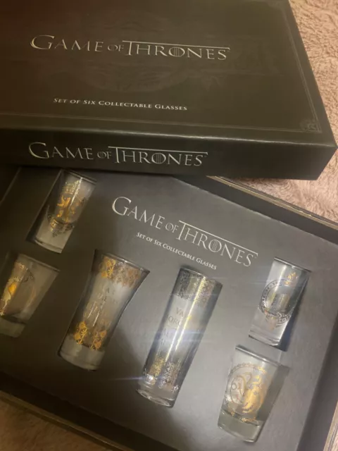 Game of Thrones- 6 (Six) Collectable Shot Glasses (Official Licensed) bnib