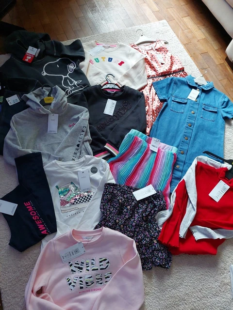 Large bundle all new bnwt girls clothing Next M&S age 7-8 RRP £178 x 15 items