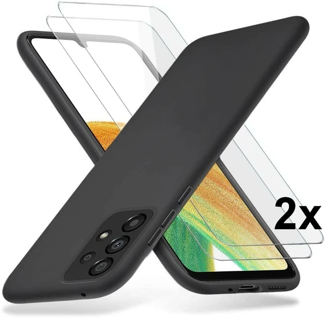 COQUE GALAXY A33 5G SAMSUNG + 2X VITRE VERRE TREMPE housse silicone noir