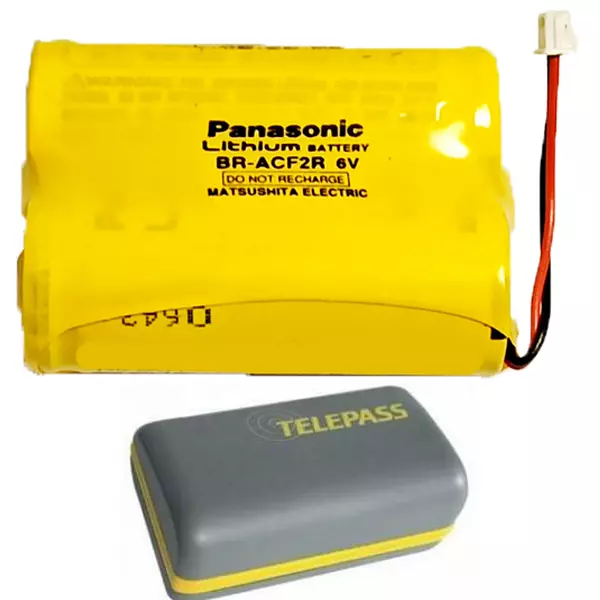 Batteria Pila di ricambio per NUOVO TELEPASS Panasonic BR-ACF2R 6V 2200mAh