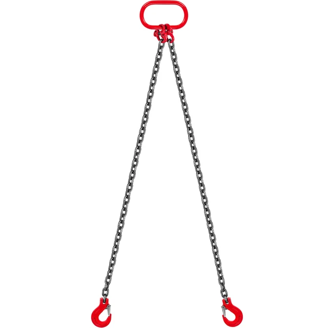 Double Leg Rigging Chain VEVOR 2T G80 Double Leg Lifting Chain Sling Rigging 2M with Self ...