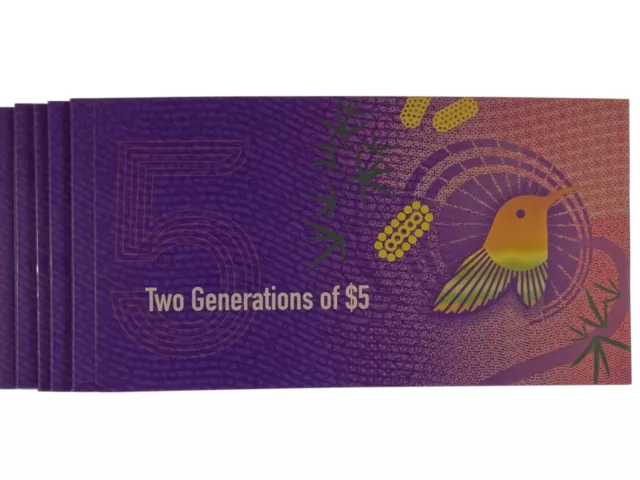 2015 / 2016 Two Generations of $5 Consecutive Run of Five