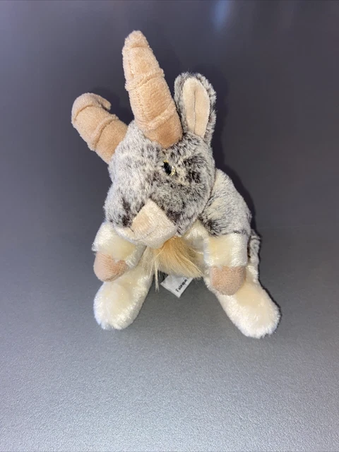 Doudou Peluche Créations Dani Chamois Bouc Brun Beige Chine et Blanc 17 CM