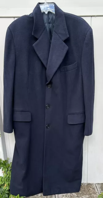 BARNEYS NEW YORK Hand-Tailored Navy Blue Dress Work Business Wool Sz 44R Coat