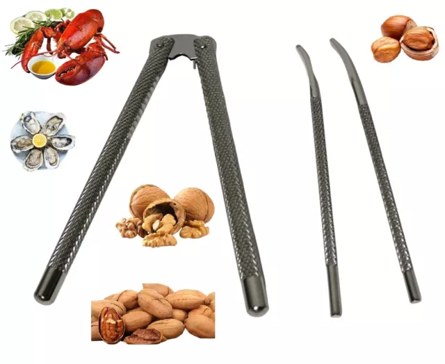 Nutcracker & Seafood Cracker Set Includes 2 Picks Nuts & Shellfish Nut Cracker