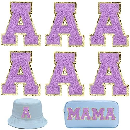 Letter Patches 6 Pcs Varsity Chenille Iron on Letters Patchs for Clothing Jac...