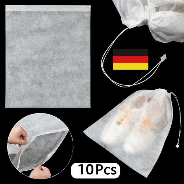 10X Tragbare Kordelzug Schuhe Klare Aufbewahrungstasche Staubbeutel Reisetasche