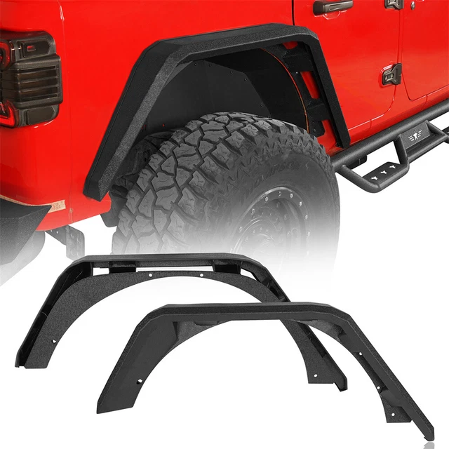 FLAT ARMOR STYLE Front Fender Flares Wheel Guards For 20182023 Jeep