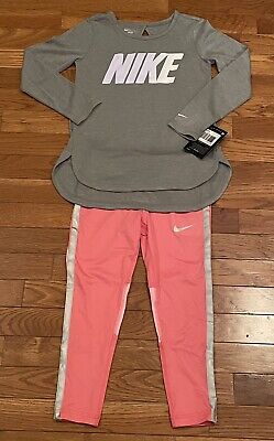 NWT Girl's NIKE Dri-Fit Leggings Outfit Size 6