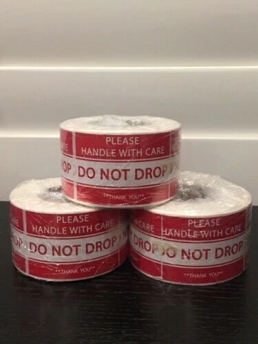 (3-Rolls 500 Labels) 1500 2x3" Sticker **Please Handle With Care--DO NOT DROP**