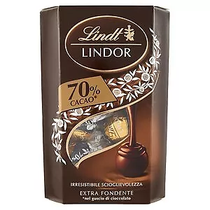 Lindt Chocolate | Extra Dark Chocolate Cornet Lindor | 7 Oz /200 Gr