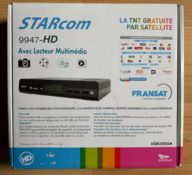 Starcom 9947-HD - Décodeur satellite FRANSAT HD (5° Ouest) + Carte PC7 neuve