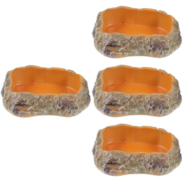 4 pz alimentatore rettile resina verme roccia piatto rettile roccia cibo piatto acqua