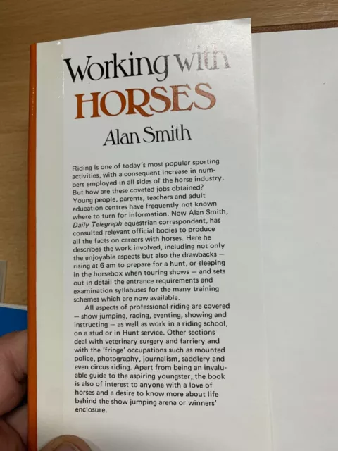 1975 " Funktionierenden Mit Pferde " Alan Smith Reiter Hardcover Buch (P3 3