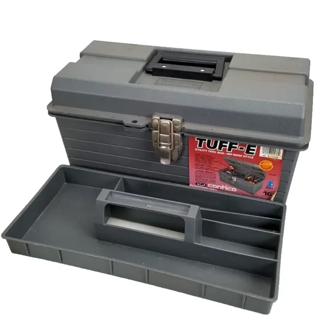 CONTICO TUFF-E TOOLBOX 16 inch Tuff Box Tray Utility Handle Heavy