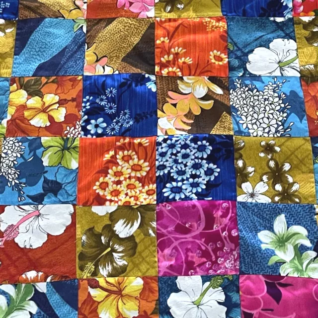 Vintage Grandmas Flower Garden Baby Crib Quilt Colorful Patchwork Blanket Floral 2