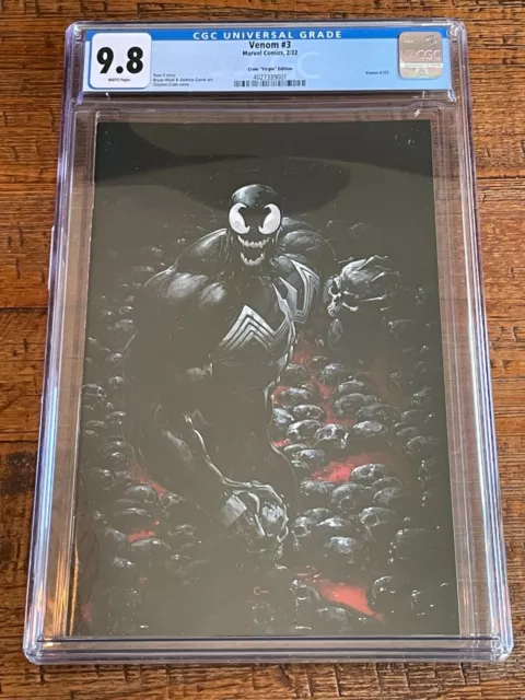 Venom 3 Cgc 9.8 Clayton Crain Exclusive Virgin Variant-B 2022 Very Rare!