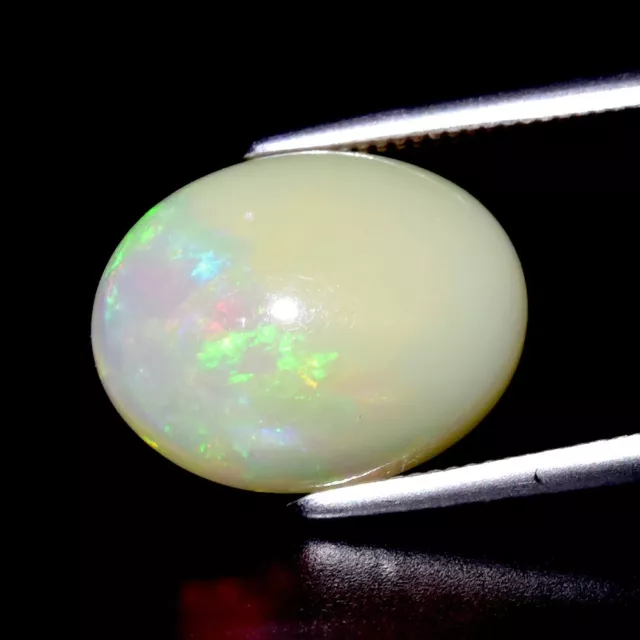 2.72ct 11.8x9.3mm Oval Cabochon Natural Play-of-Color Crystal Opal, Ethiopia