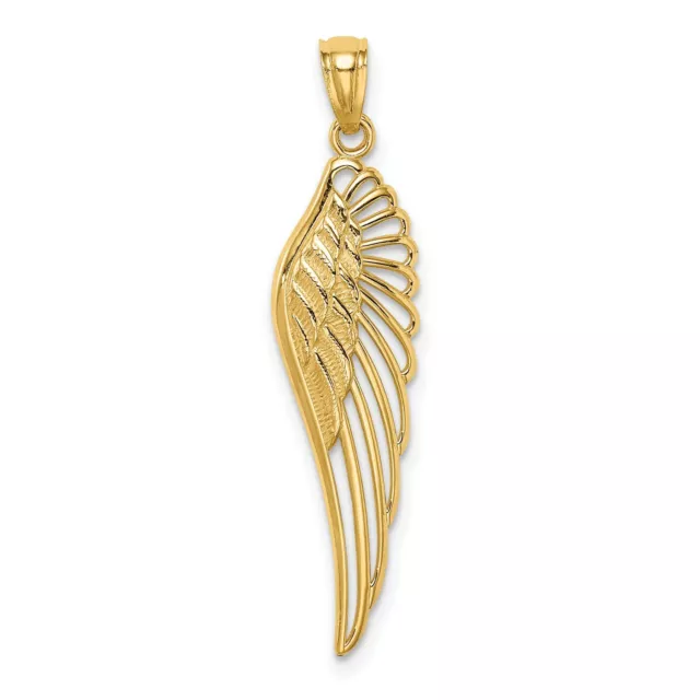 14k Yellow Gold Angel Wing Charm Pendant