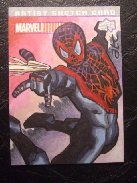 Miles Morales Spiderman Artist Sketch Card 1/1 Upper Deck Marvel Annual 2016-17
