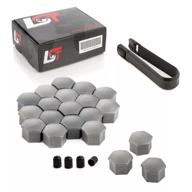 20 x Tapas De Cubierta Pernos Rueda Tornillos Conjunto gris 17 mm para CHEVROLET