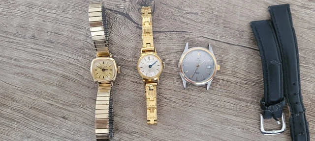 Alte Damenuhren Gold Konvolut, Dachbodenfund.  2x Junghans und 1x Glashütte GUB