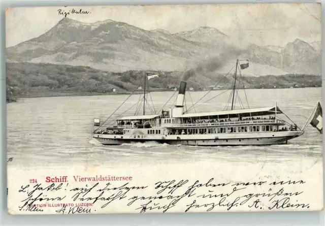 10643671 - Luzern Dampfschiff Uri Vierwaldstaetter See Luzern Stadt 1904