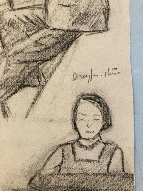 Paper Paciner BEAUTIFUL DRAWING 1930 Pencil Workshop Paper Painter Art Jean Dreyfus ...