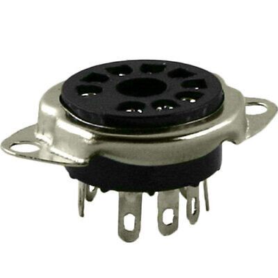 9 pin black tube socket for 12AX7 EL84 - 3/4" hole