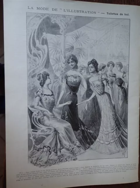 LA MODE ball toilet + MARIE BRIZARD + WARING & GILLOW pub ILLUSTRATION 1902