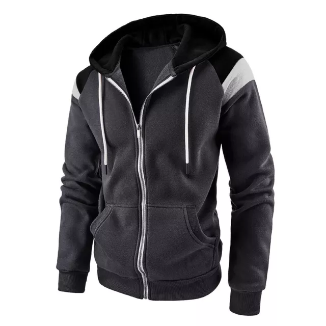 Mens Athletic Warm Soft Sherpa Lined Fleece Zip Up Sweater Jacket Hoodie