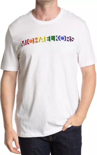 NWT Michael Kors Multi-color Rainbow Logo Print T-Shirt