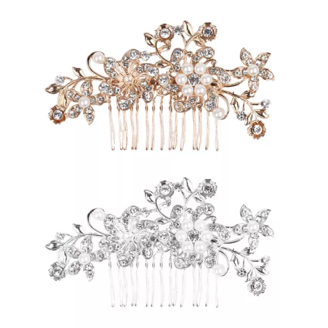 Flower Wedding Hair Pins Bridesmaid Crystal Diamante Pearls Bridal Clips Comb UK