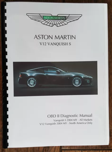 Aston Martin V12 Vanquish S (04 - 07) Obd Ii Diagnostic Manual Printed A4