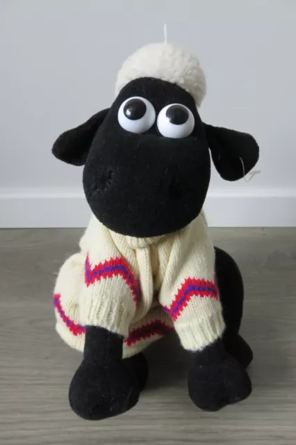 Vintage Wallace & Gromit Shaun The Sheep In Jumper Born To Play 1989 Soft Toy