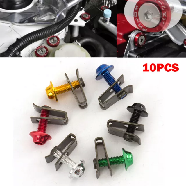 M6 6mm CNC Sportbike Fairing Body Bolt Kit Screw Spire Speed Fastener Clip Nut 2